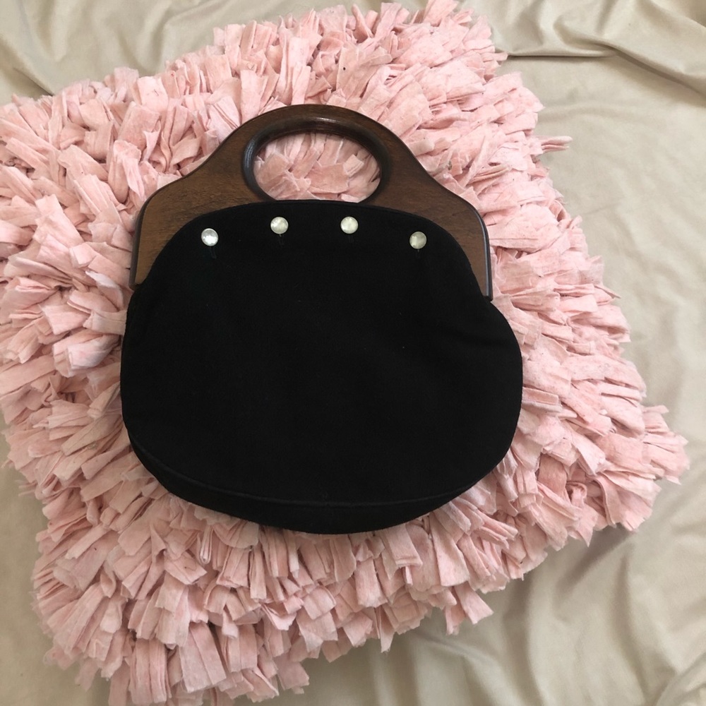 Wooden Handle Vintage Purse